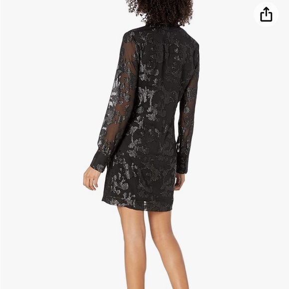 RACHEL Rachel Roy Tie Neck Jacquard Chiffon Dress - Picture 2 of 6